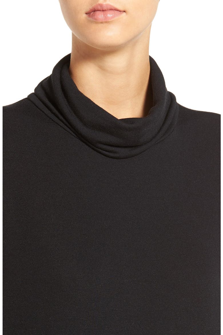 Side Slit Turtleneck Tunic, Alternate, color, BLACK