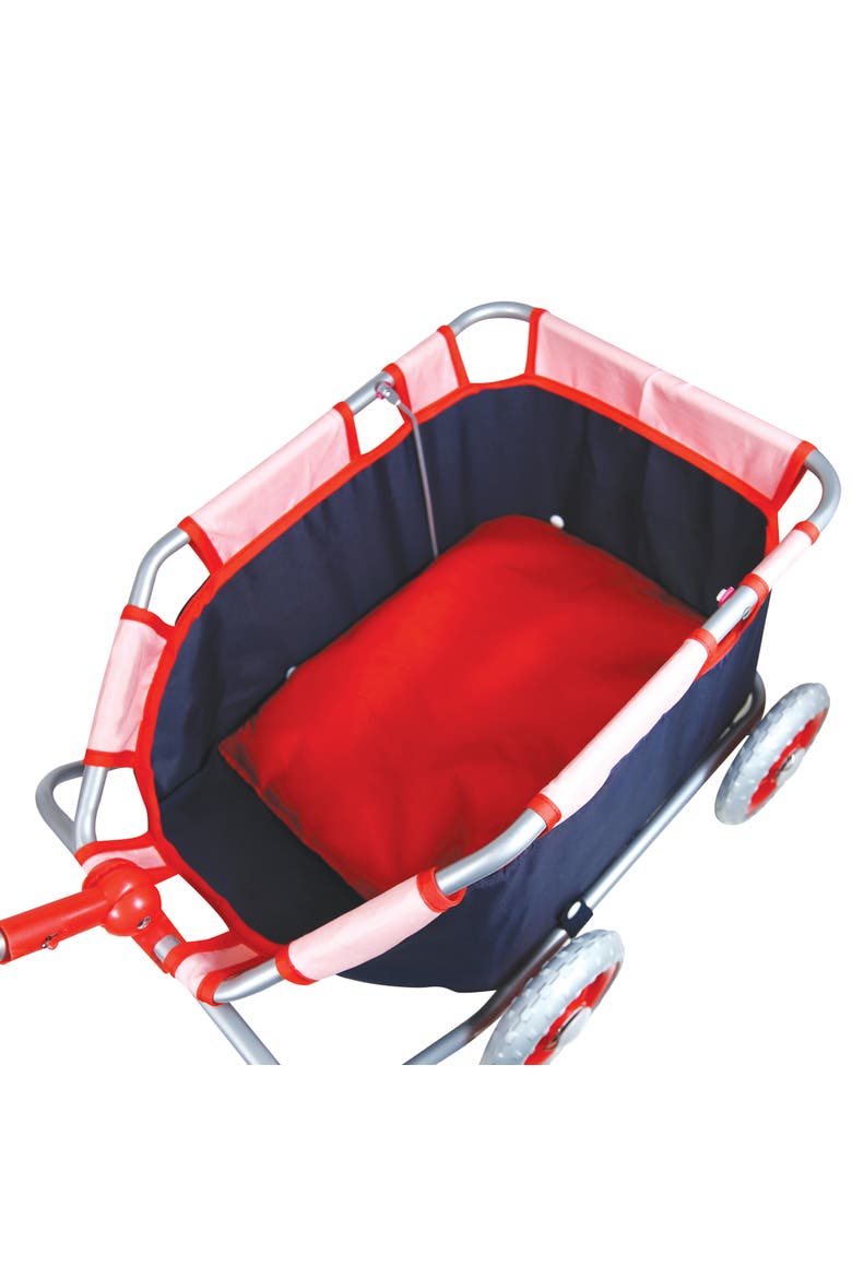 Baby Doll Pull Cart in Navy & Red, Alternate, color, Multicolored