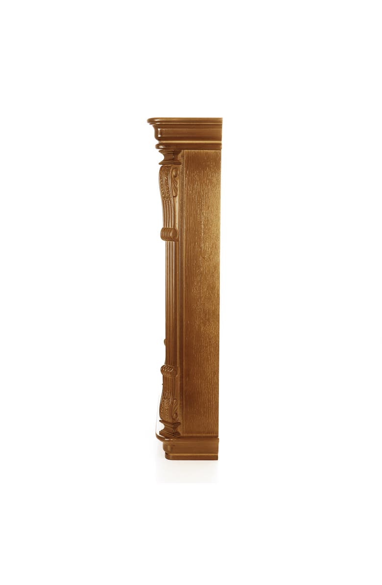 Bedford Clock Collection Rectangular Chiming Pendulum Wall Clock, Alternate, color, Golden Oak