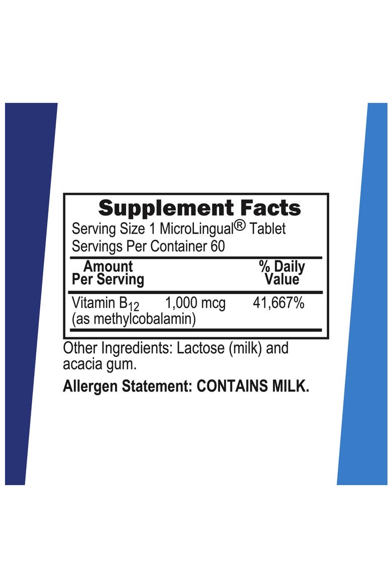 Methylcobalamin B-12 Sublingual Dissolving Tablets, Alternate, color, White