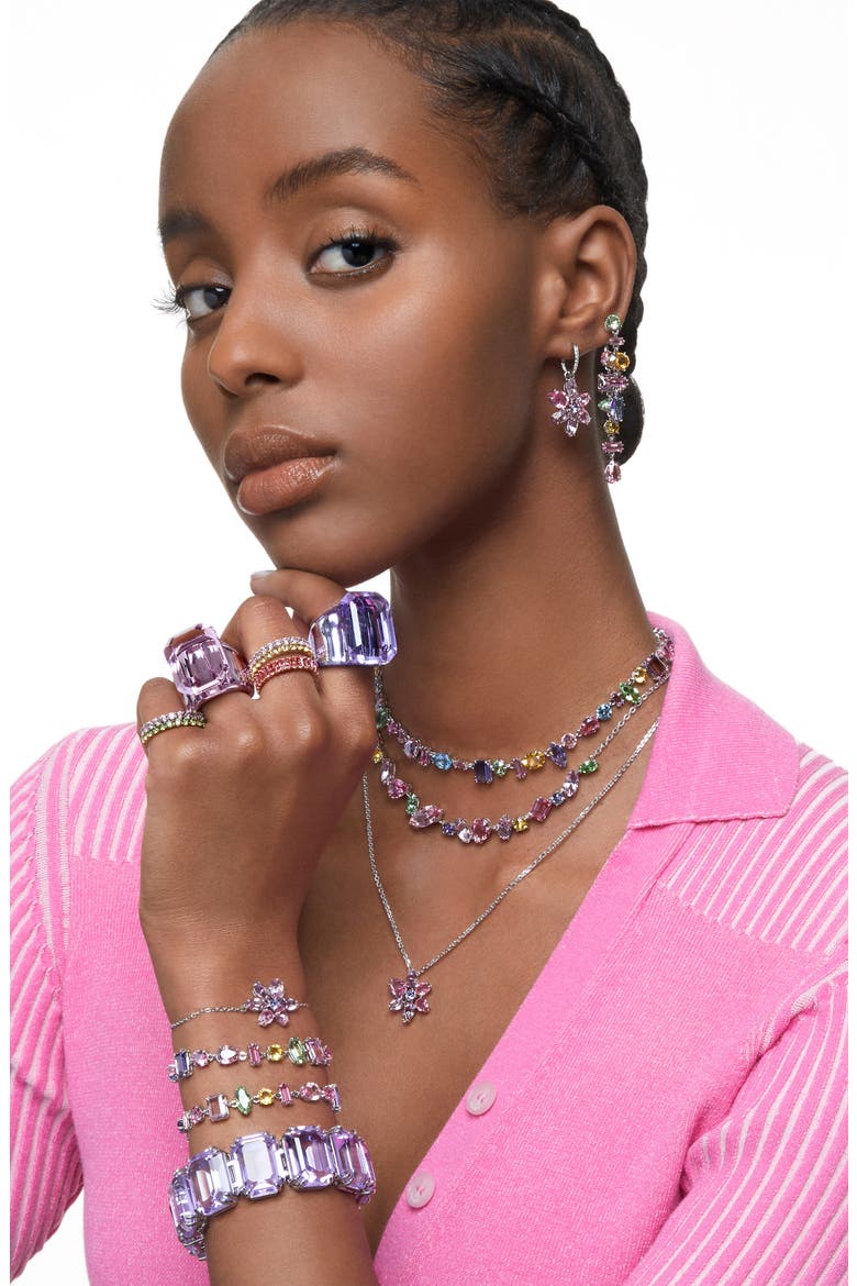 Gema Frontal Necklace, Alternate, color, PINK