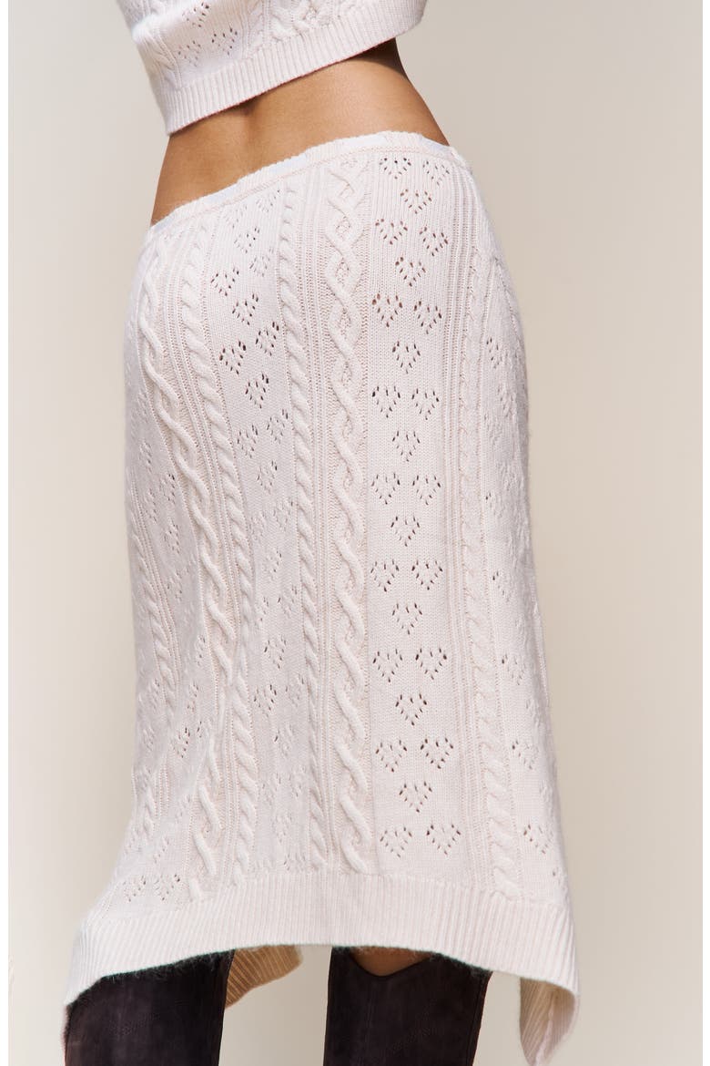 Noah Wool Cable Skirt, Alternate, color, Snow White