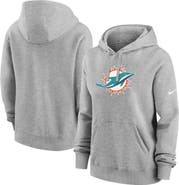 Nike Women's Nike Heather Gray Miami Dolphins Club Fleece Pullover Hoodie
