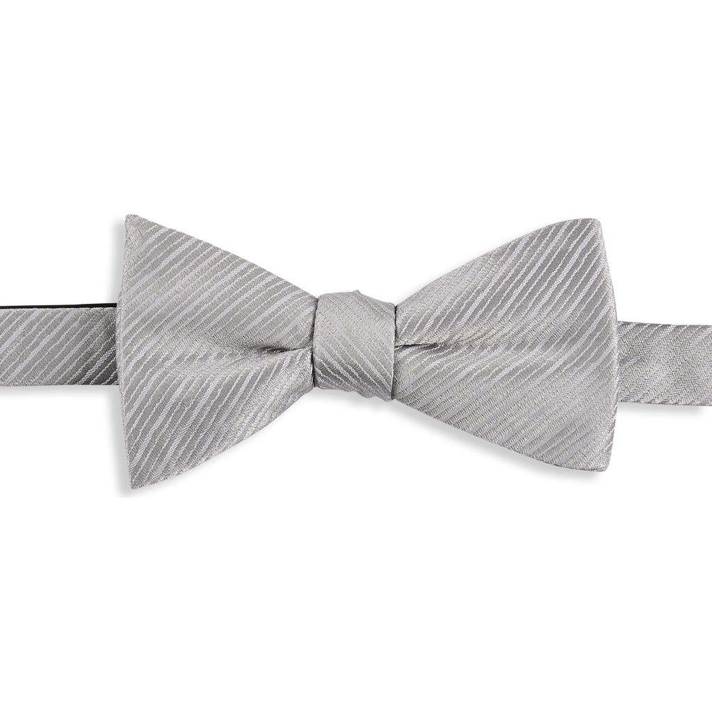Synrgy By Dxl Big & Tall Striped Bow Tie In Grey
