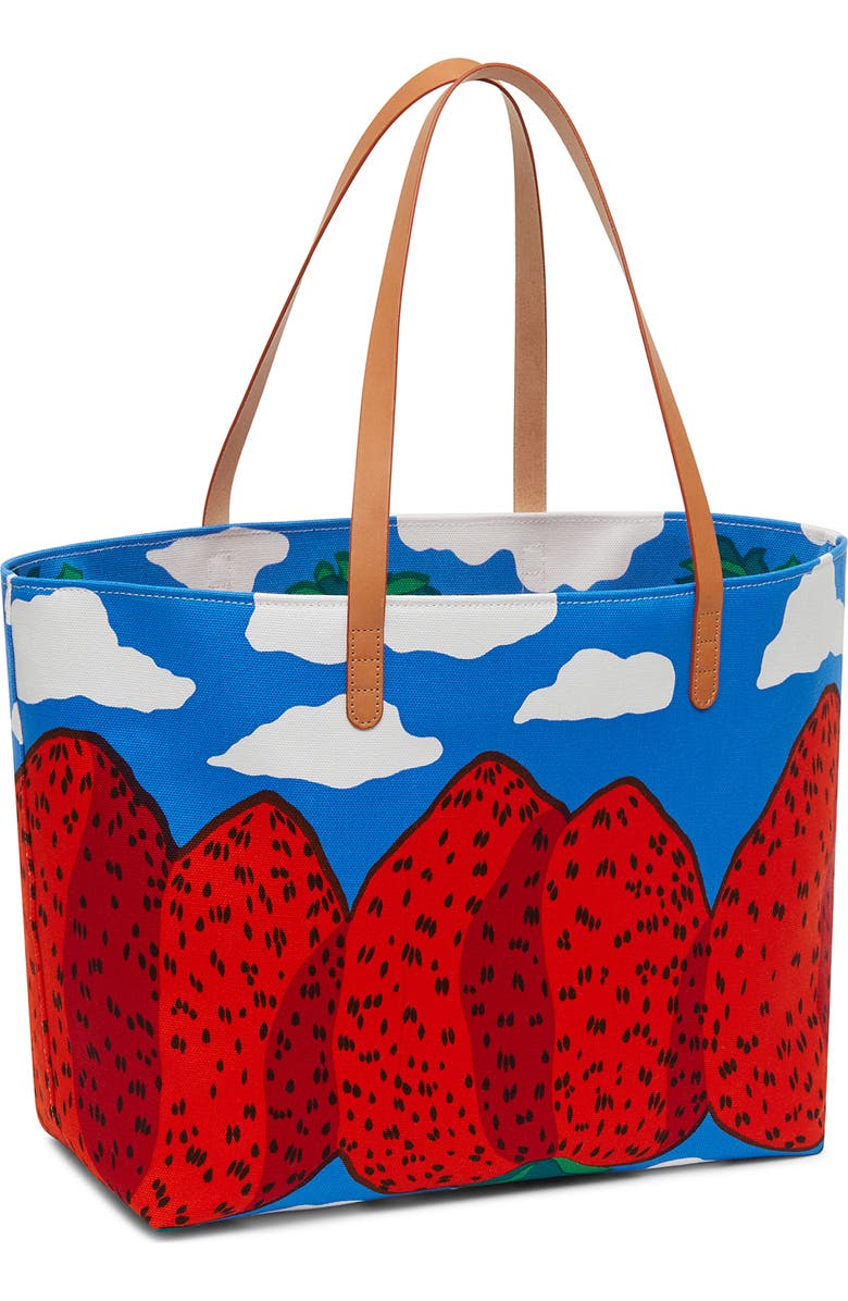 Mansur Gavriel x Marimekko Large Mansikkavuoret Print Canvas Tote, Alternate, color,