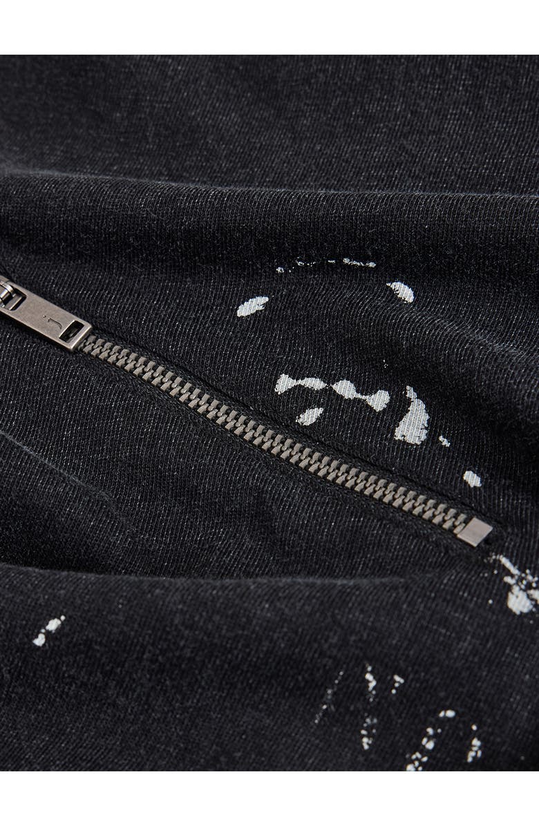 John Varvatos Raw Edge Zipper Graphic T-Shirt, Alternate, color, Black