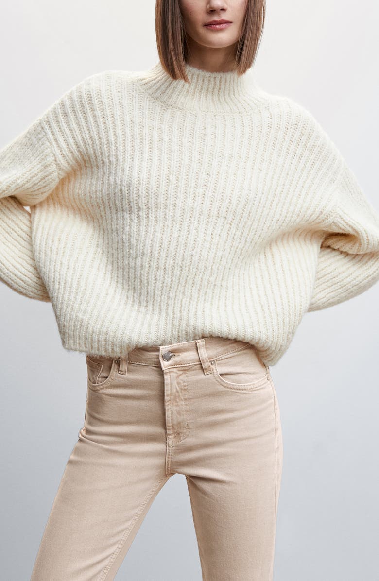 MANGO Crop Flare Jeans, Alternate, color, 