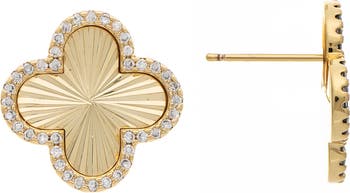 Clover CZ Stud Earrings