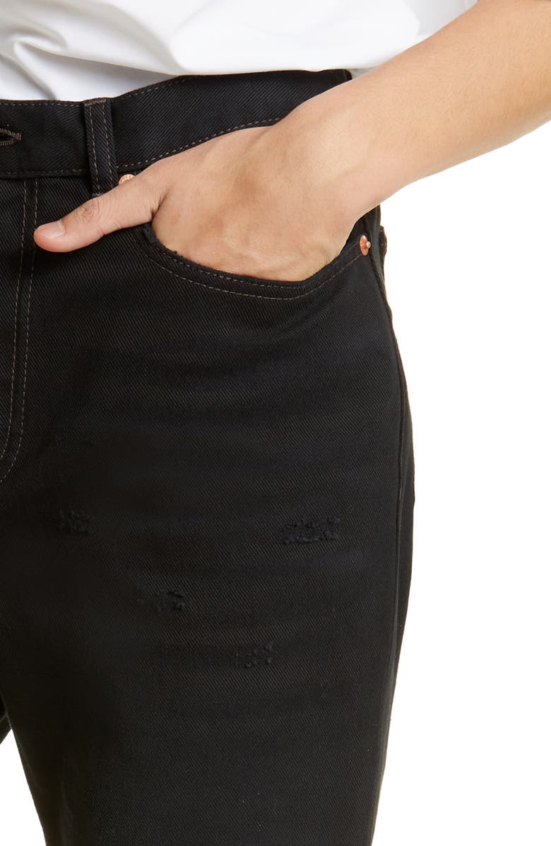 Balenciaga Super Fitted Raw Hem Jeans, Alternate, color, 