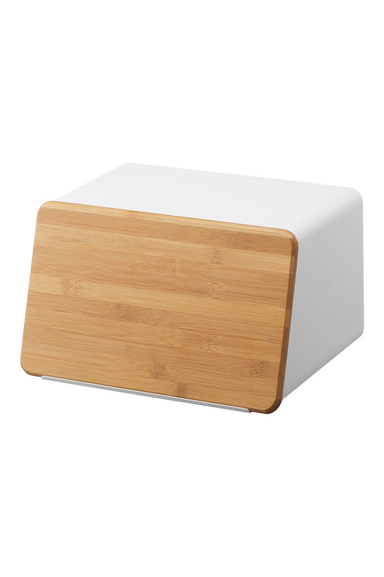 Breadbox with Bamboo Cutting Board, Main, color, WHITE