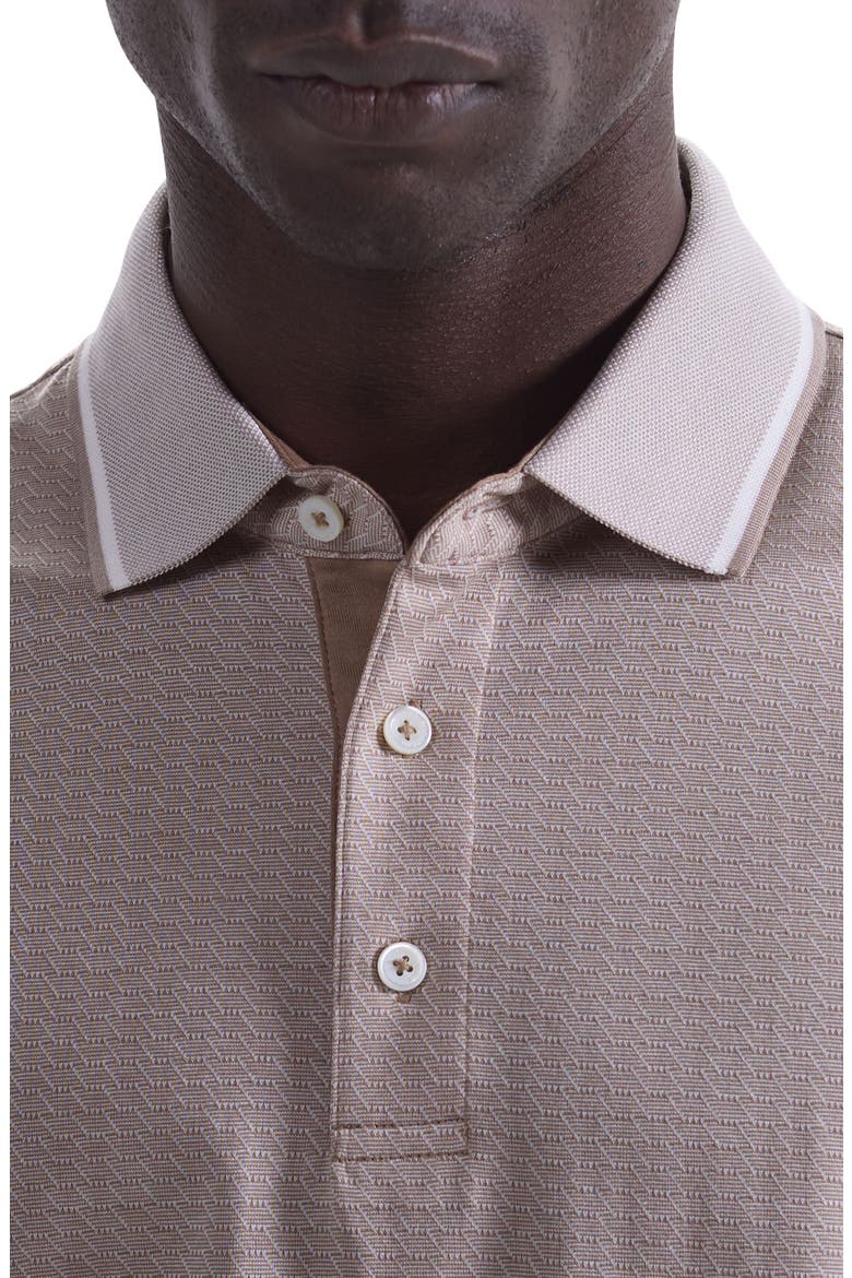 Mercerized Cotton Long Sleeve Polo, Alternate, color, COBBLESTONE