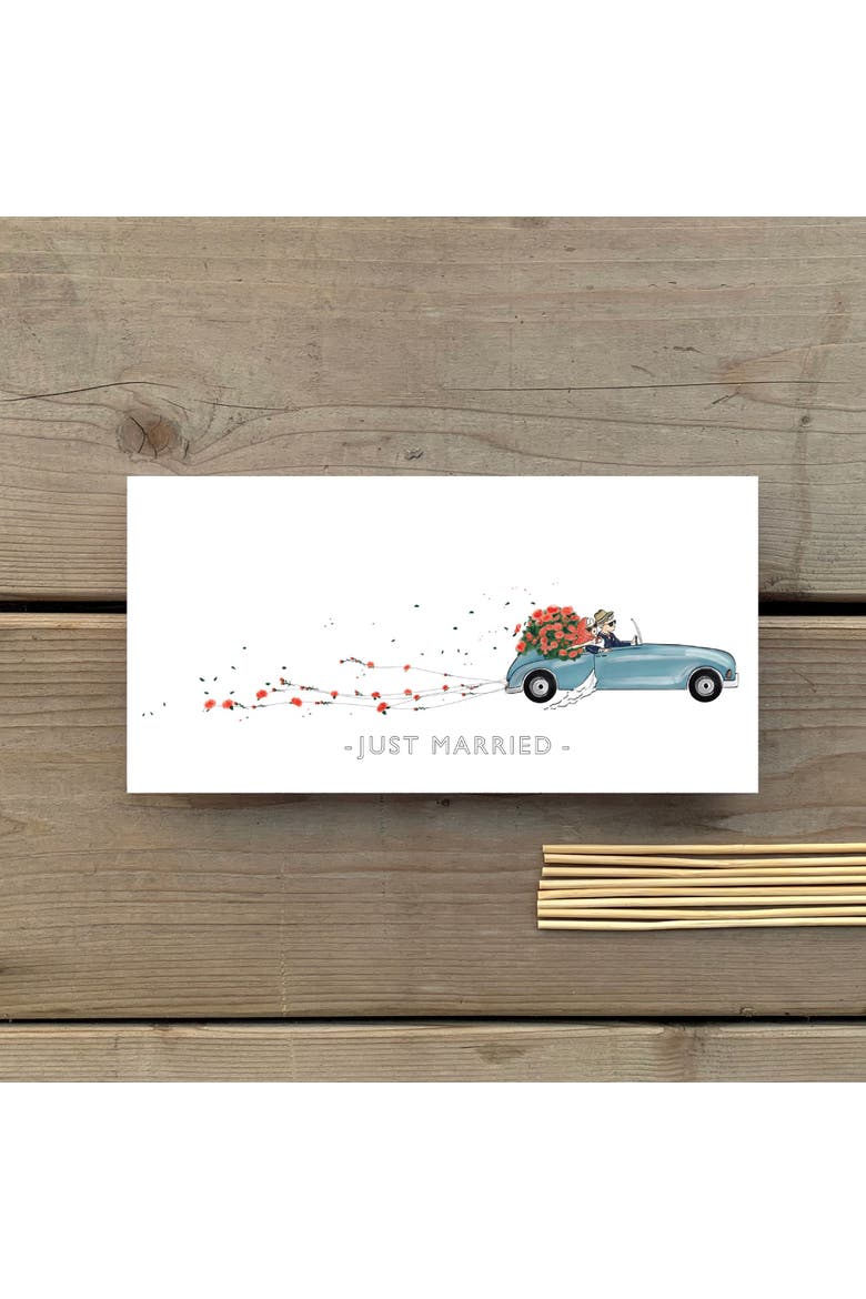 2ct Just Married Long Greeting Card Pack, Alternate, color, Multi-Pack