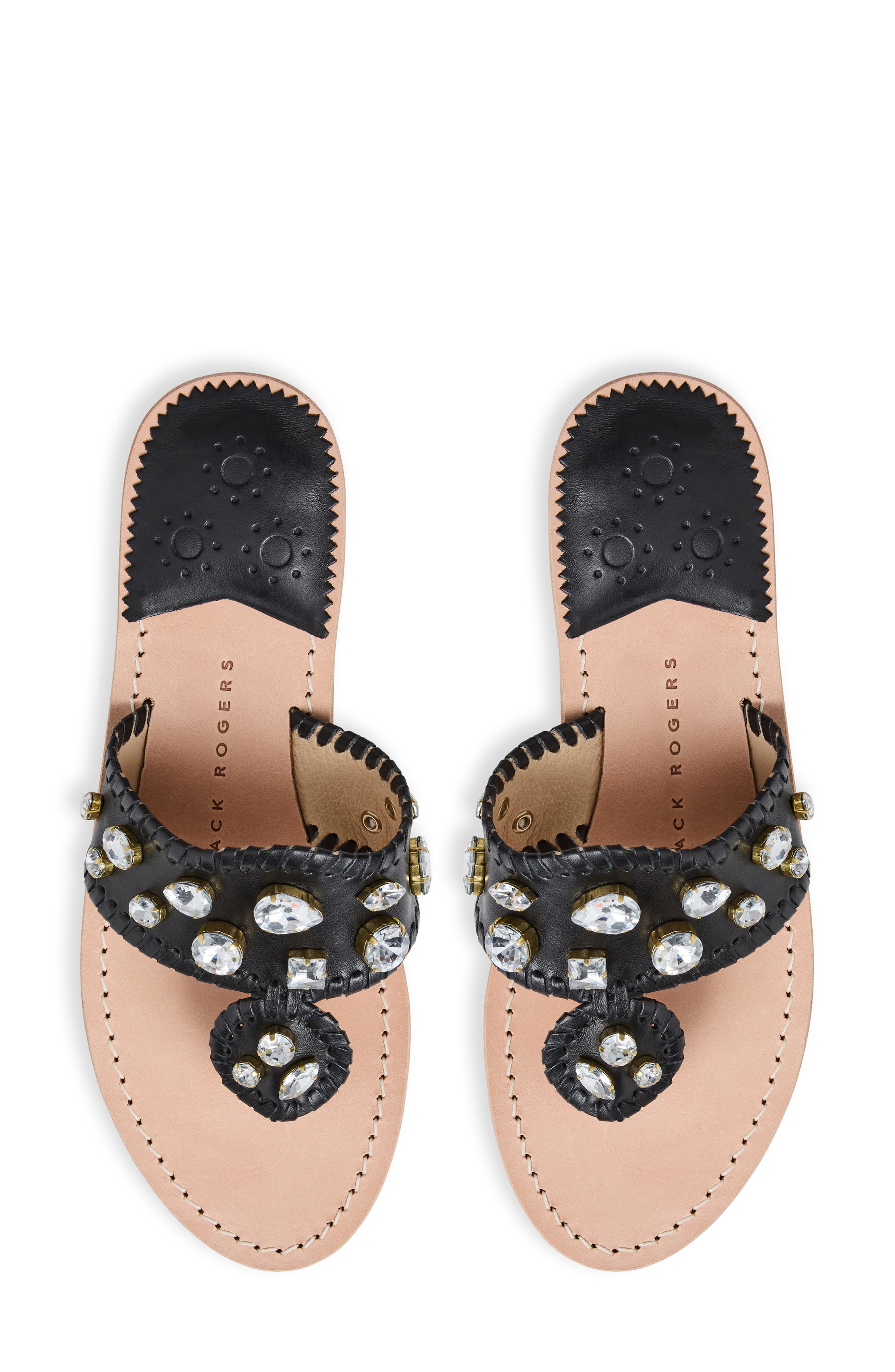 Jack Rogers Jacks Jewel Flip Flop, Alternate, color, Black