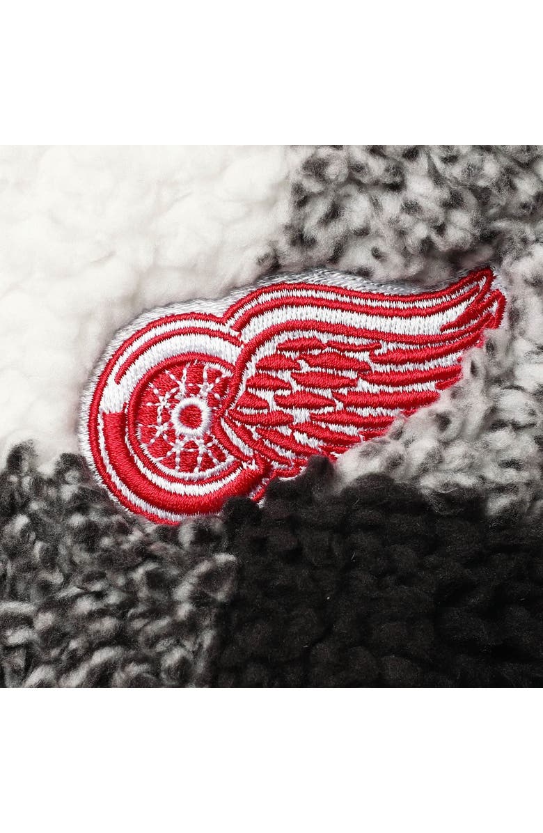 G-III 4HER BY CARL BANKS Women's G-III 4Her by Carl Banks Black/White Detroit Red Wings Plaid Sherpa Quarter-Zip Jacket, Alternate, color, 