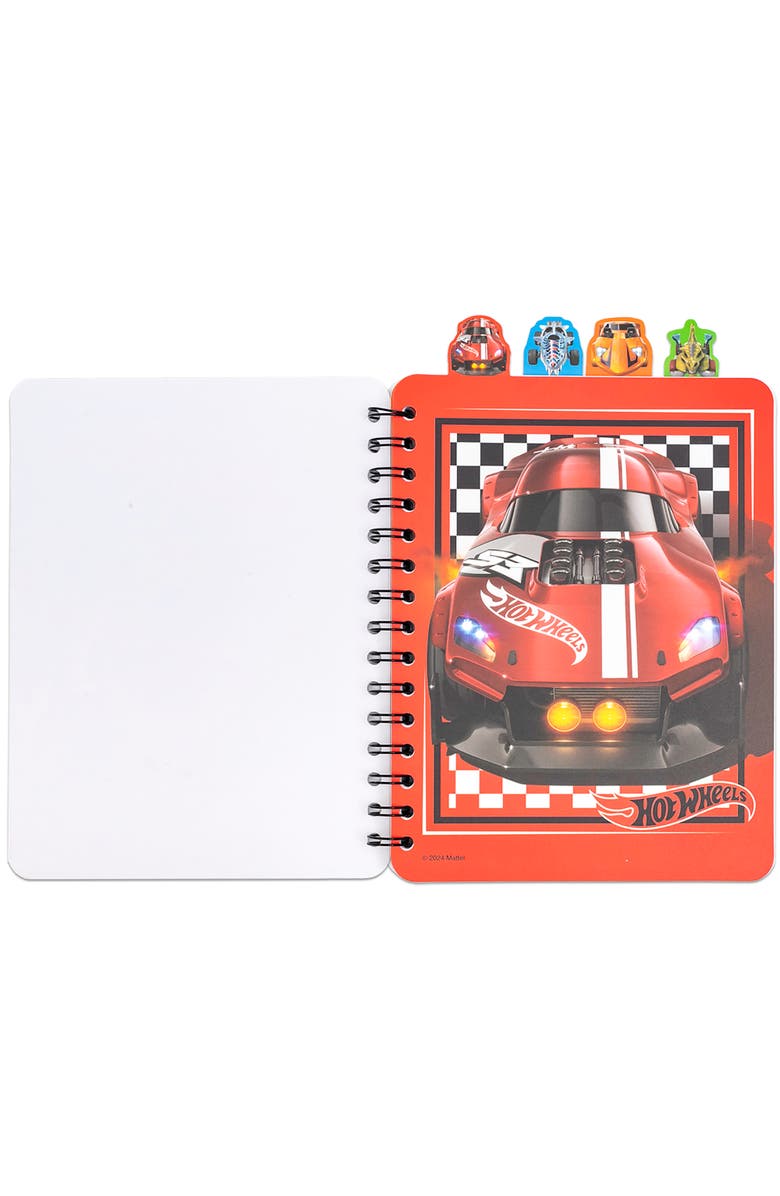Inkology 4 Tab Journal, Hot Wheels, 160 Pages, Racing Themed Spiral Notebook 3+, Alternate, color, 