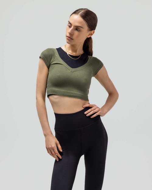 Reformer Ribbed Cap Sleeve Crop Top In Multi