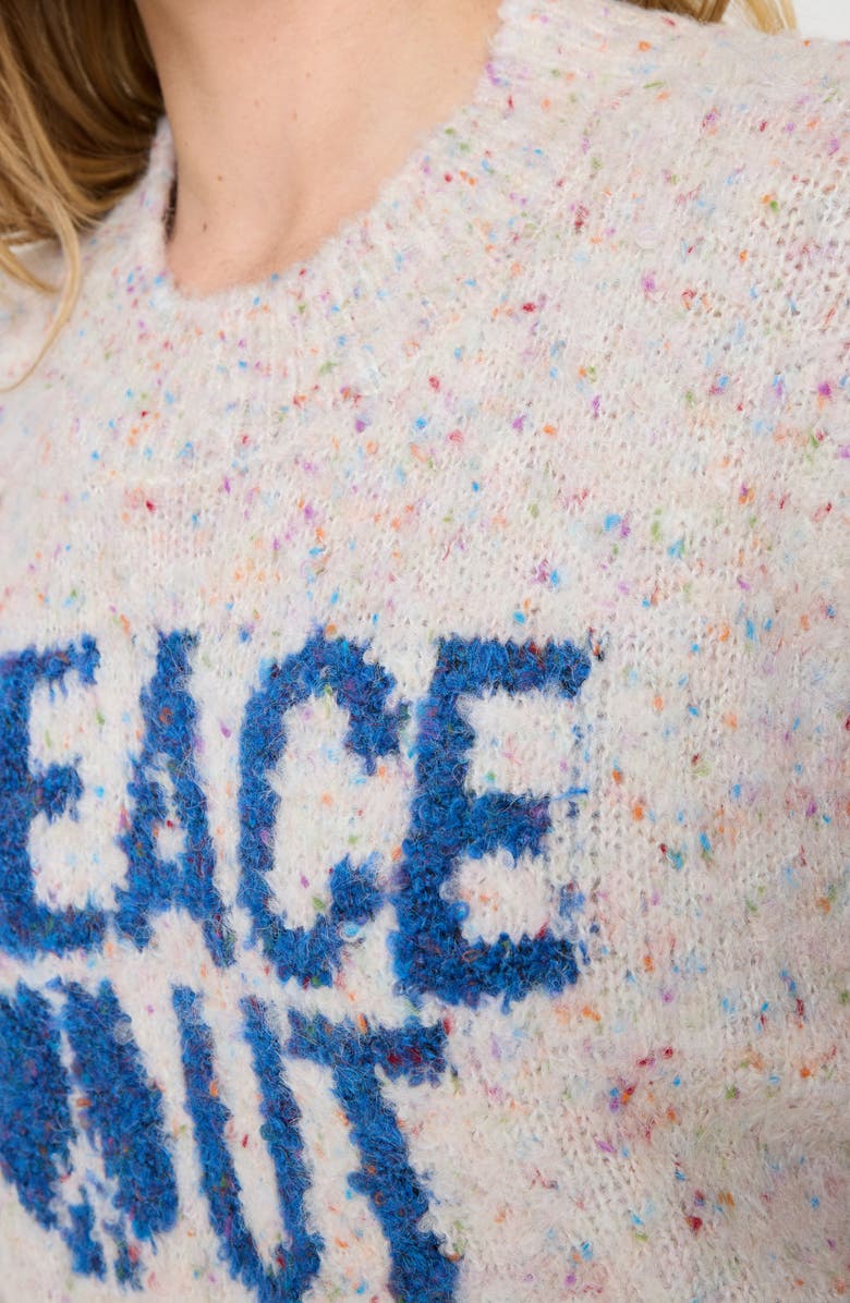 Spiritual Gangster Beatrice Peace Out Alpaca & Wool Blend Sweater, Alternate, color, Birch Multi