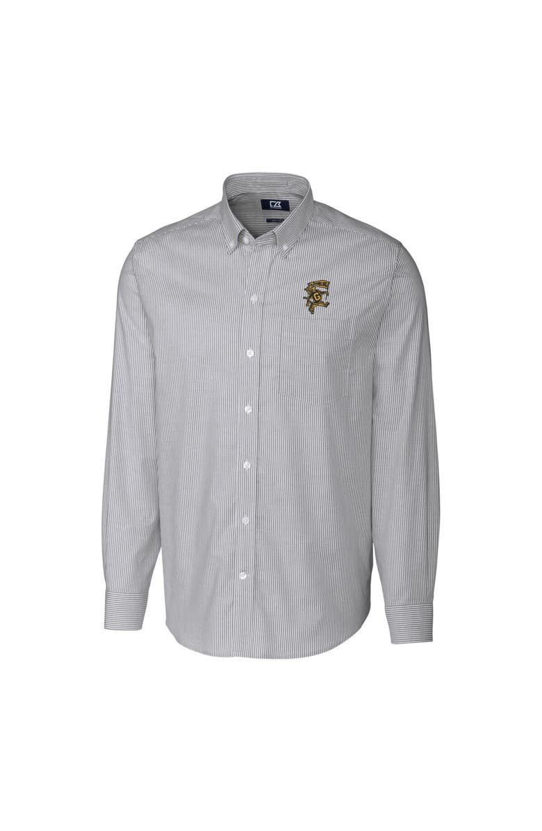 Cutter & Buck Men's Cutter & Buck Charcoal Grambling Tigers Vault Big & Tall Oxford Stripe Long Sleeve Button-Down Shirt, Alternate, color, 