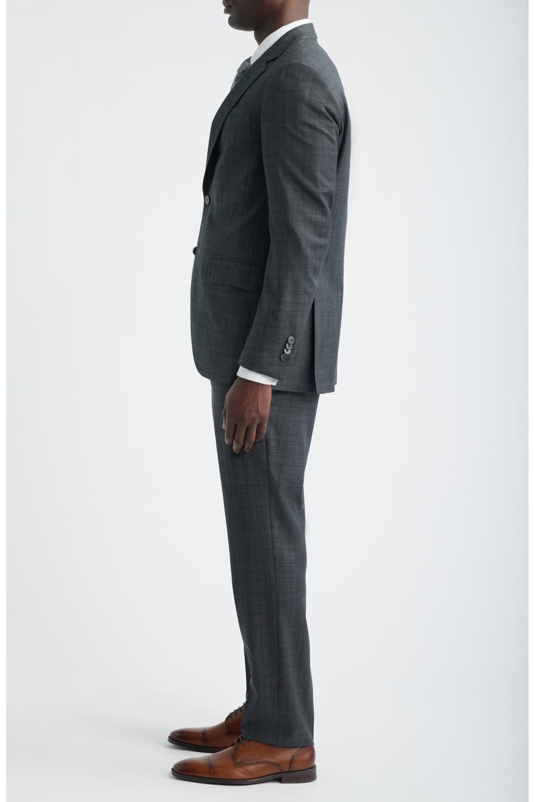 Flynn Classic Fit Charcoal Plaid Wool Suit, Alternate, color, CHARCOAL