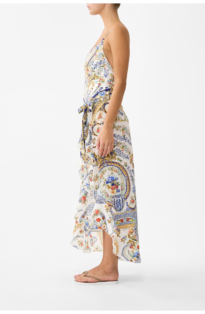 Camilla Long Sarong W Tie Waist And Frill Edge, Alternate, color, The Pottery Parlour