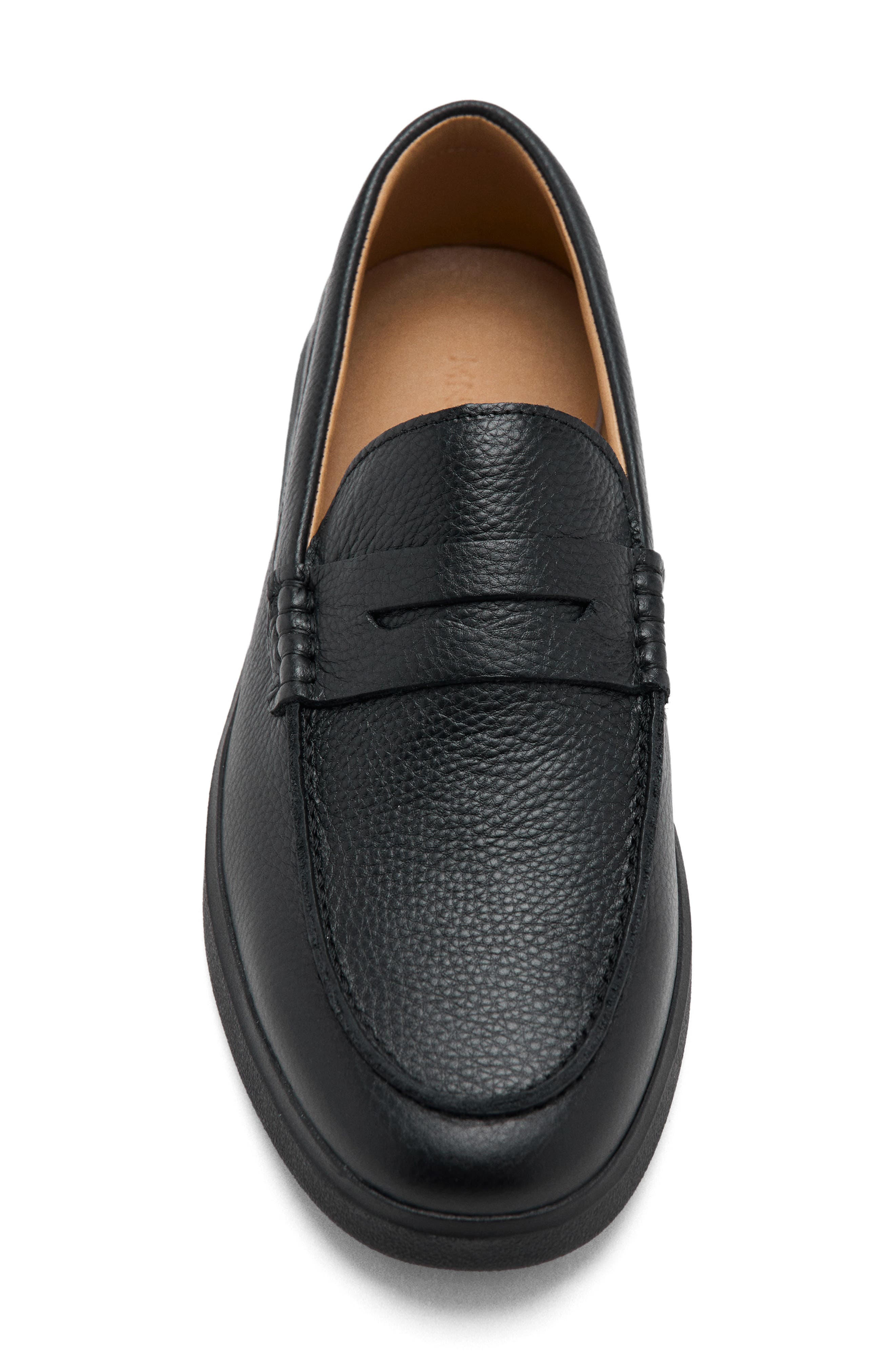 Leather Penny Loafer, Alternate, color, BLACK
