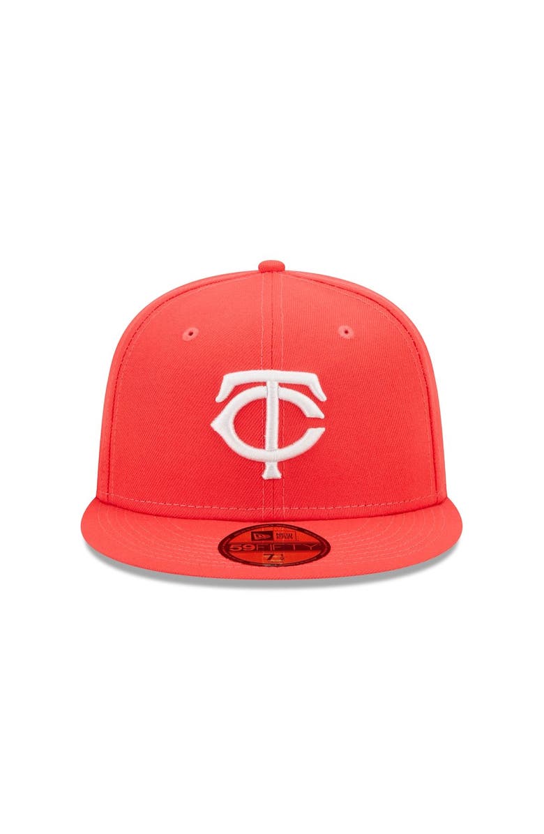 New Era Men's New Era Red Minnesota Twins Lava Highlighter Logo 59FIFTY Fitted Hat, Alternate, color,