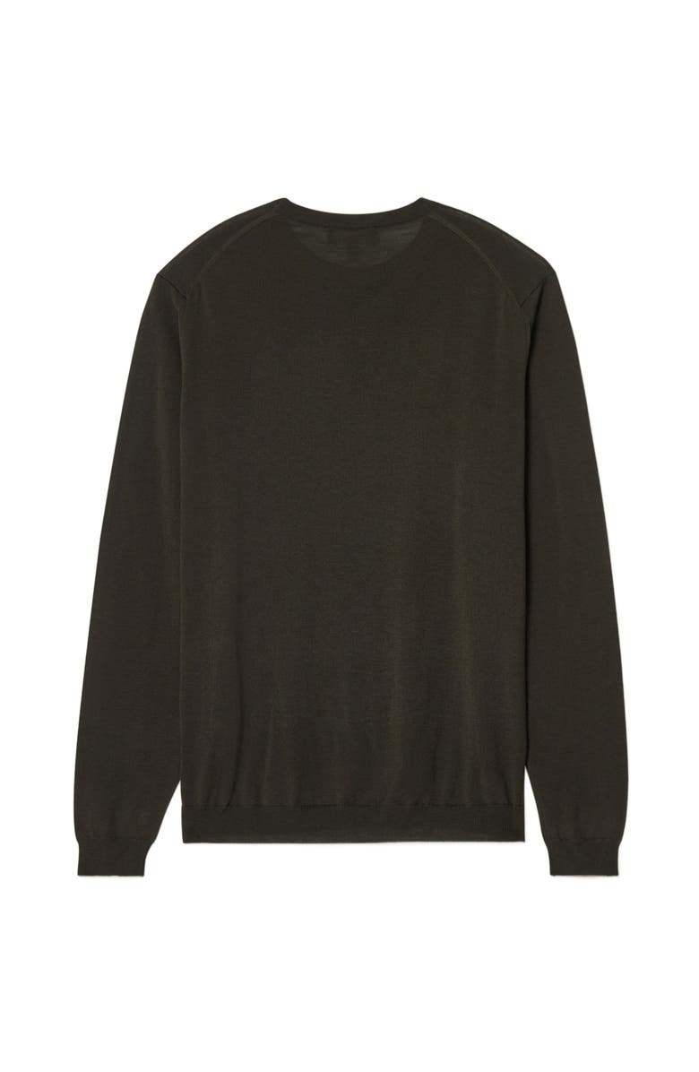 Robert Talbott Keaton Crewneck Sweater, Alternate, color, Olive Green With Navy Tipping