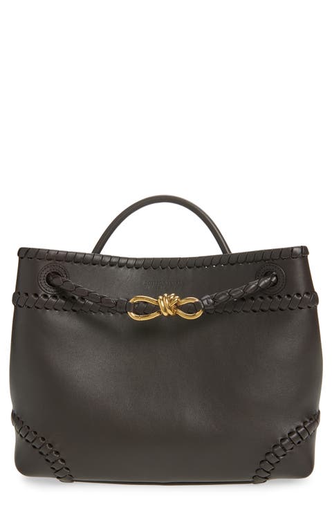 Borsa Whipstitch Leather Shoulder Bag