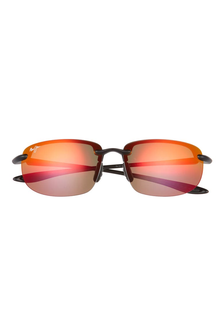 Hookipa 64mm Polarized Rectangle Sunglasses, Main, color, BLACK MATTE/ HAWAII LAVA