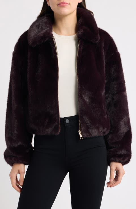 Zip Front Faux Fur Blouson Jacket