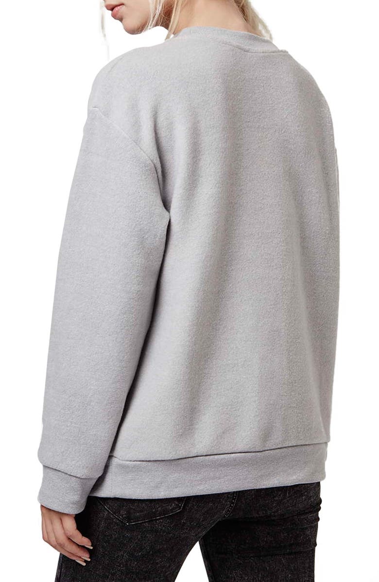 Topshop 'Oakland' Crewneck Sweatshirt, Alternate, color, 