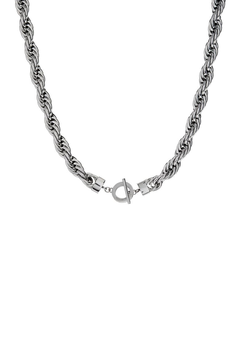 Large Rope Chain Toggle Necklace, Main, color, Silver