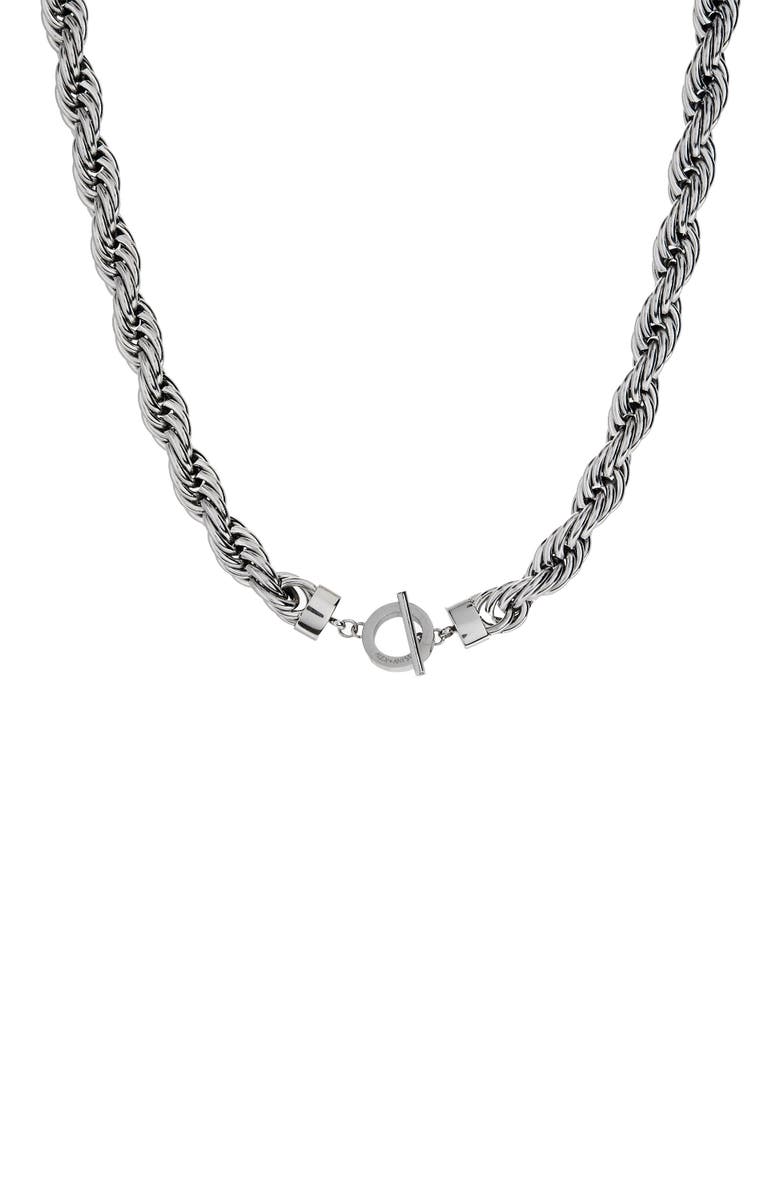 Alex and Ani Large Rope Chain Toggle Necklace, Main, color, Silver