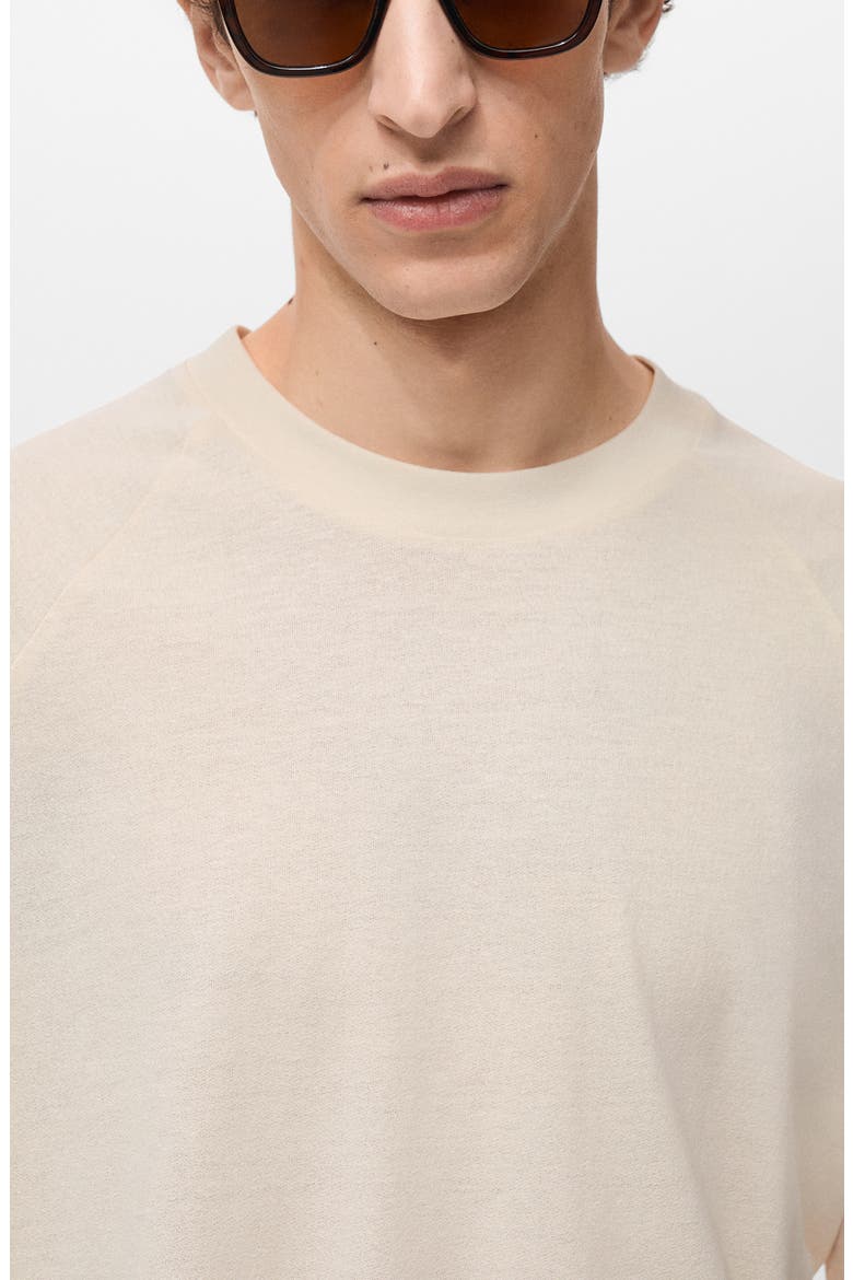 Oversize Cotton & Linen Crewneck T-Shirt, Alternate, color, SAND