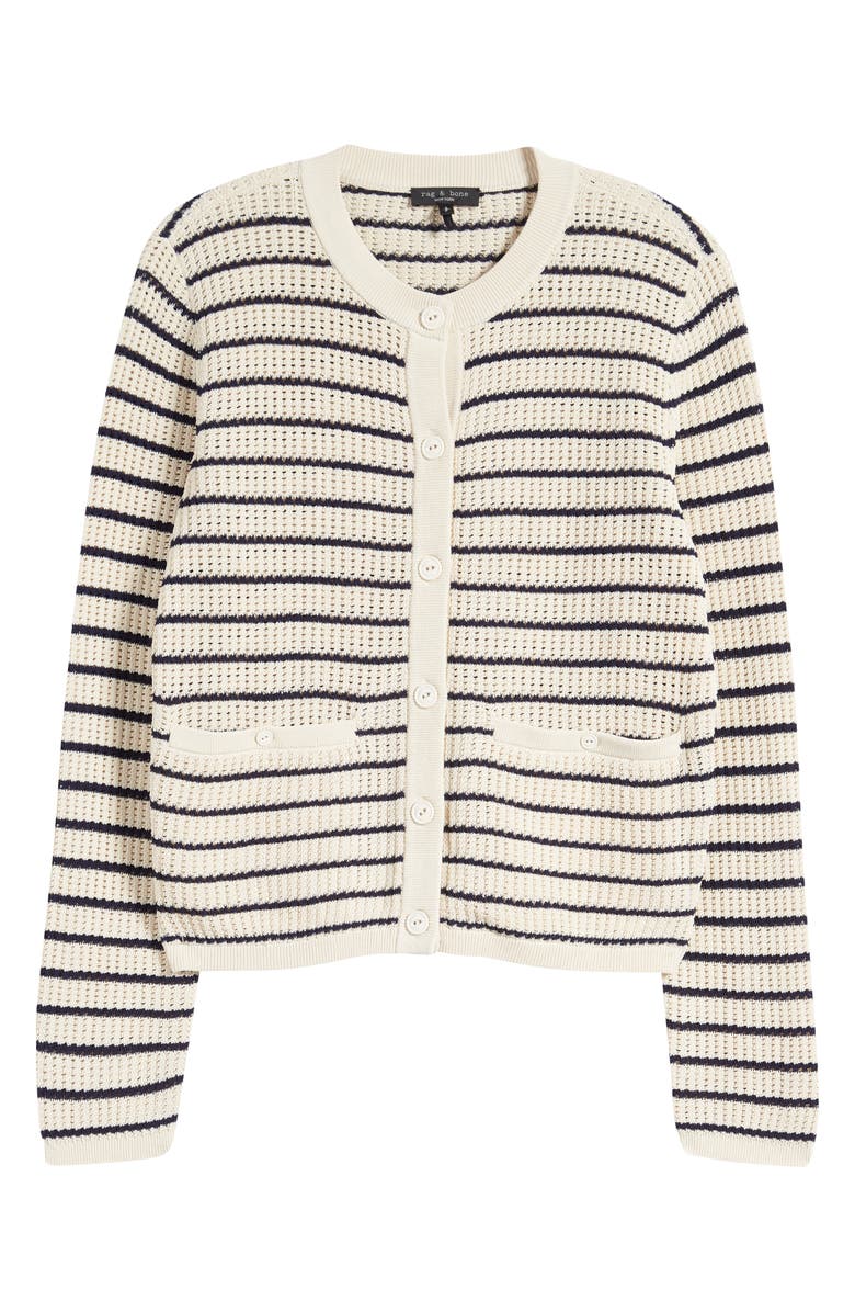 rag & bone Viola Stripe Cardigan, Alternate, color, Trtldvmlti
