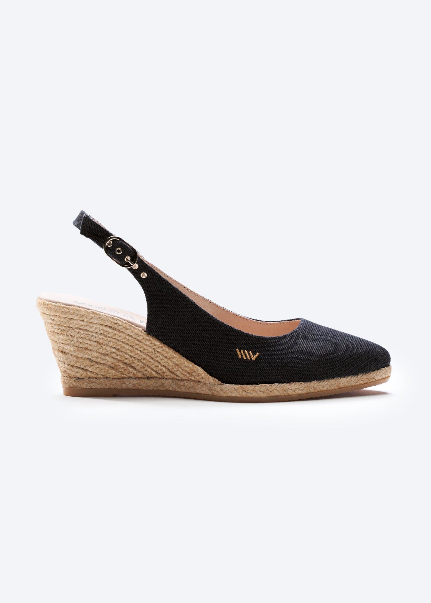 VISCATA Palomera Canvas Espadrille Wedges, Alternate, color, Medium Black
