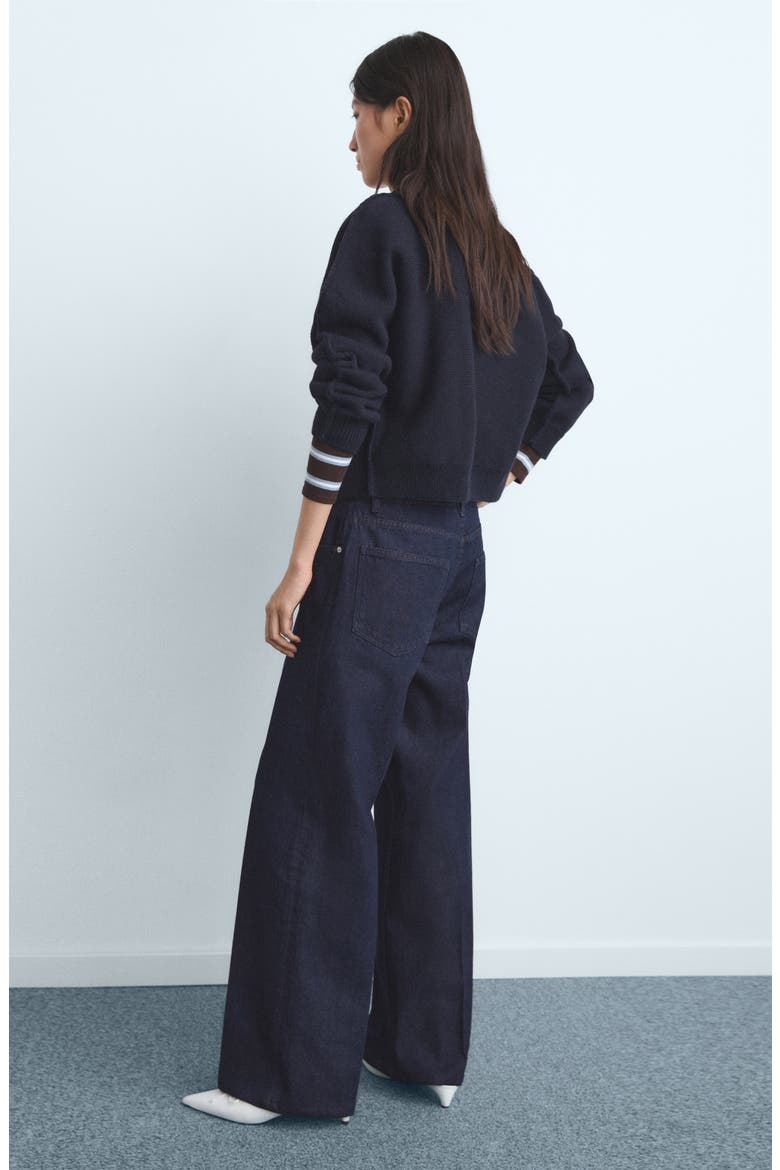 Exposed Button Low Rise Straight Leg Jeans, Alternate, color, OPEN BLUE