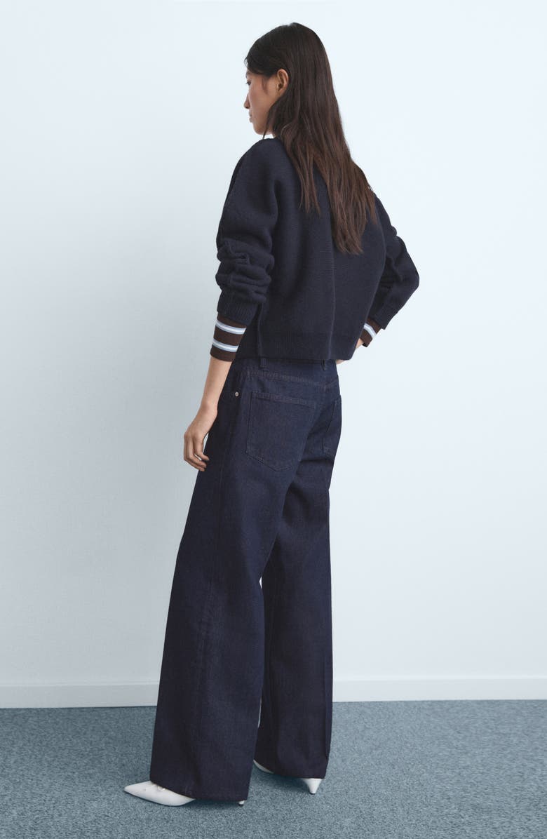 MANGO Exposed Button Low Rise Straight Leg Jeans, Alternate, color, Open Blue