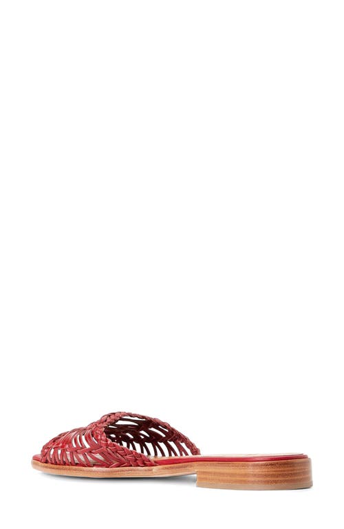 Staud Caspian Woven Slide Sandal In Ruby