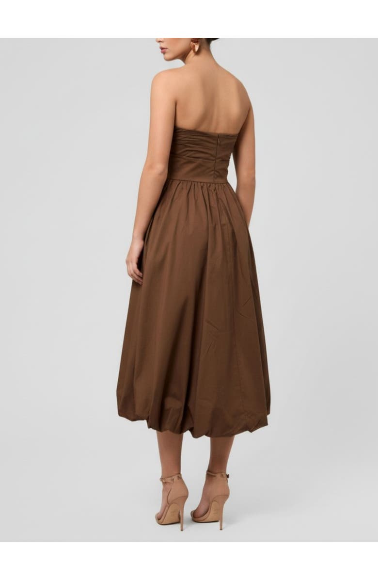 RACHEL Rachel Roy Rosalie Strapless Midi Dress, Alternate, color, Cocoa