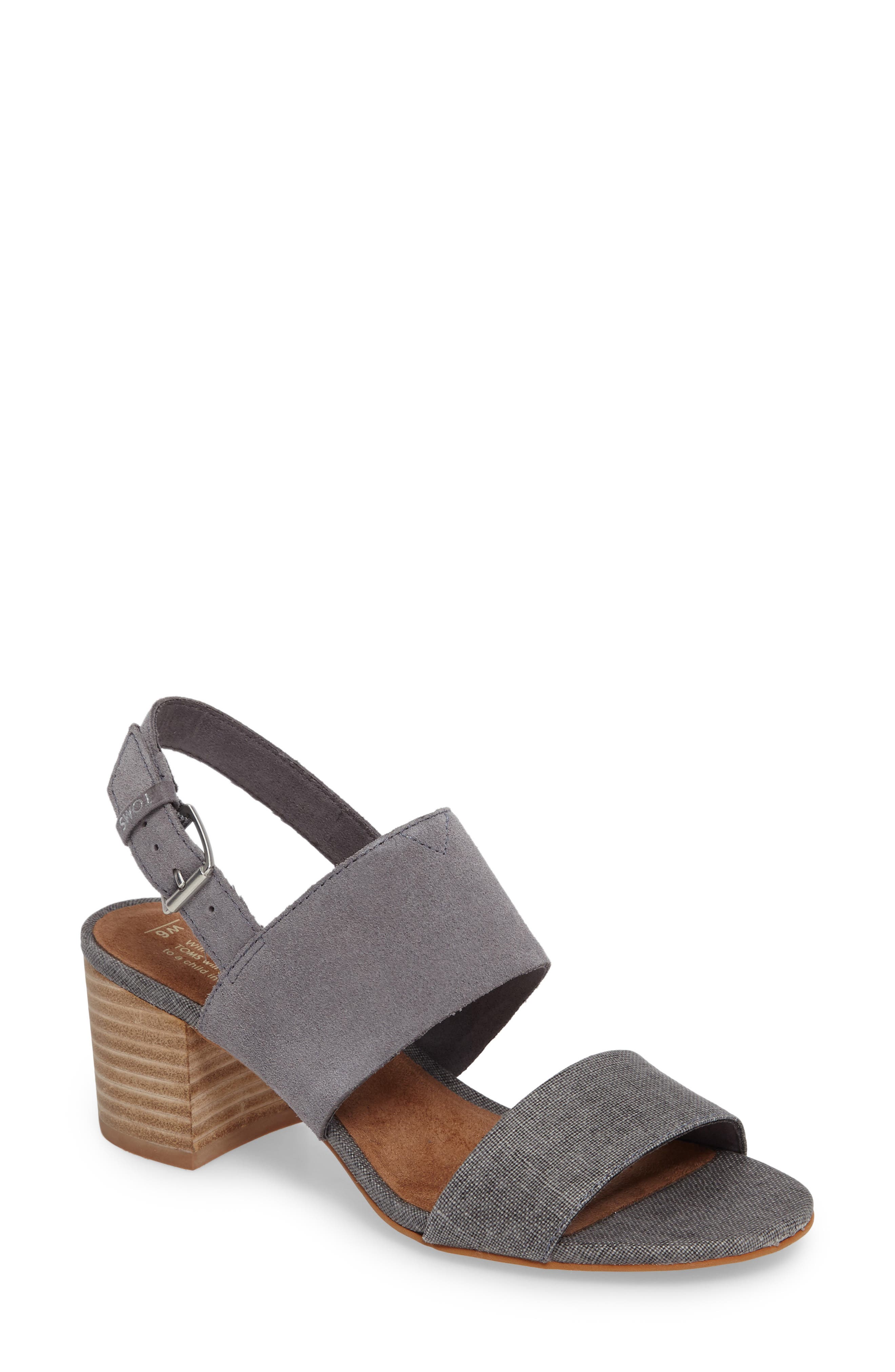 Poppy Sandal, Main, color, SHADE SUEDE GREY