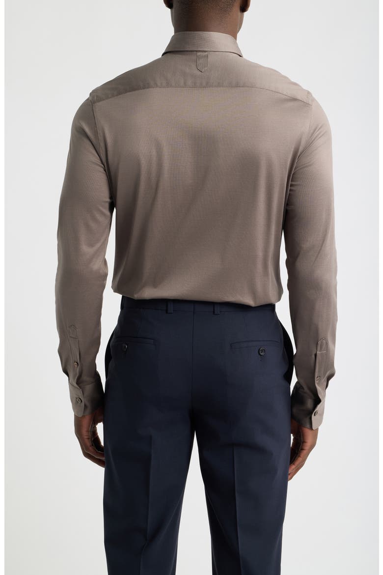 Regular Fit Cotton Jersey Shirt, Alternate, color, BROWN
