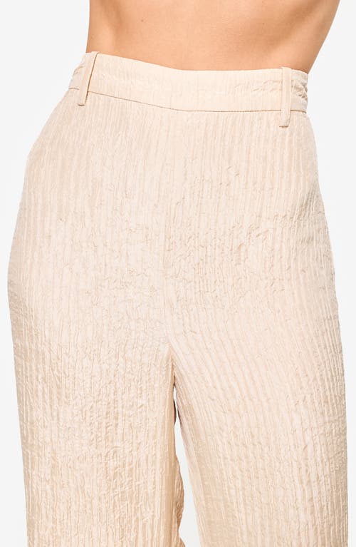 Cami Nyc Sierra High Waist Crinkled Silk & Wool Pants In Bone