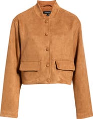 Bernardo Faux Suede Bomber Jacket