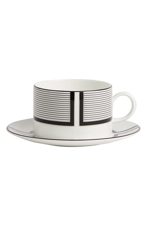 Wedgwood X Vera Wang Luxe Graphite Bone China Teacup & Saucer Set In No Color