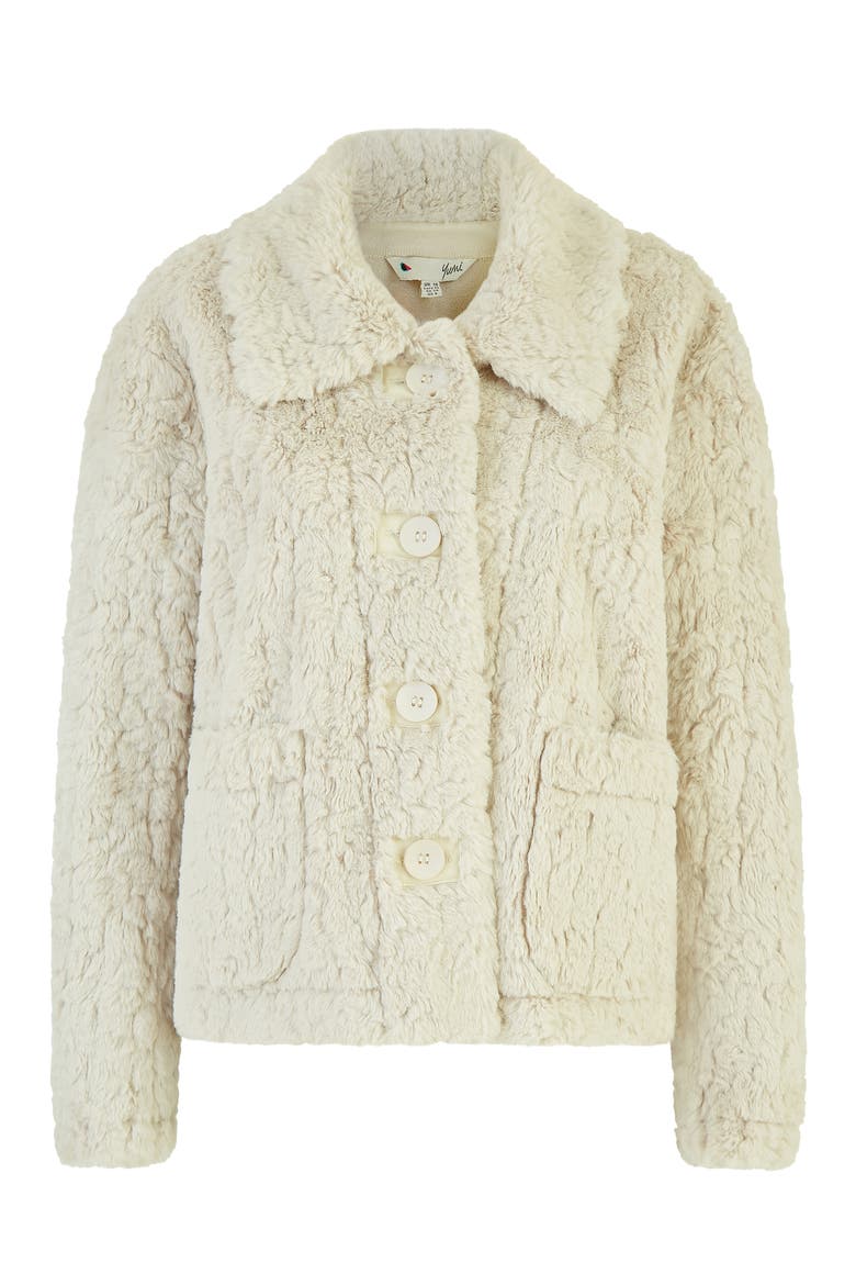 Textured Faux Fur Jacket, Alternate, color, Cream