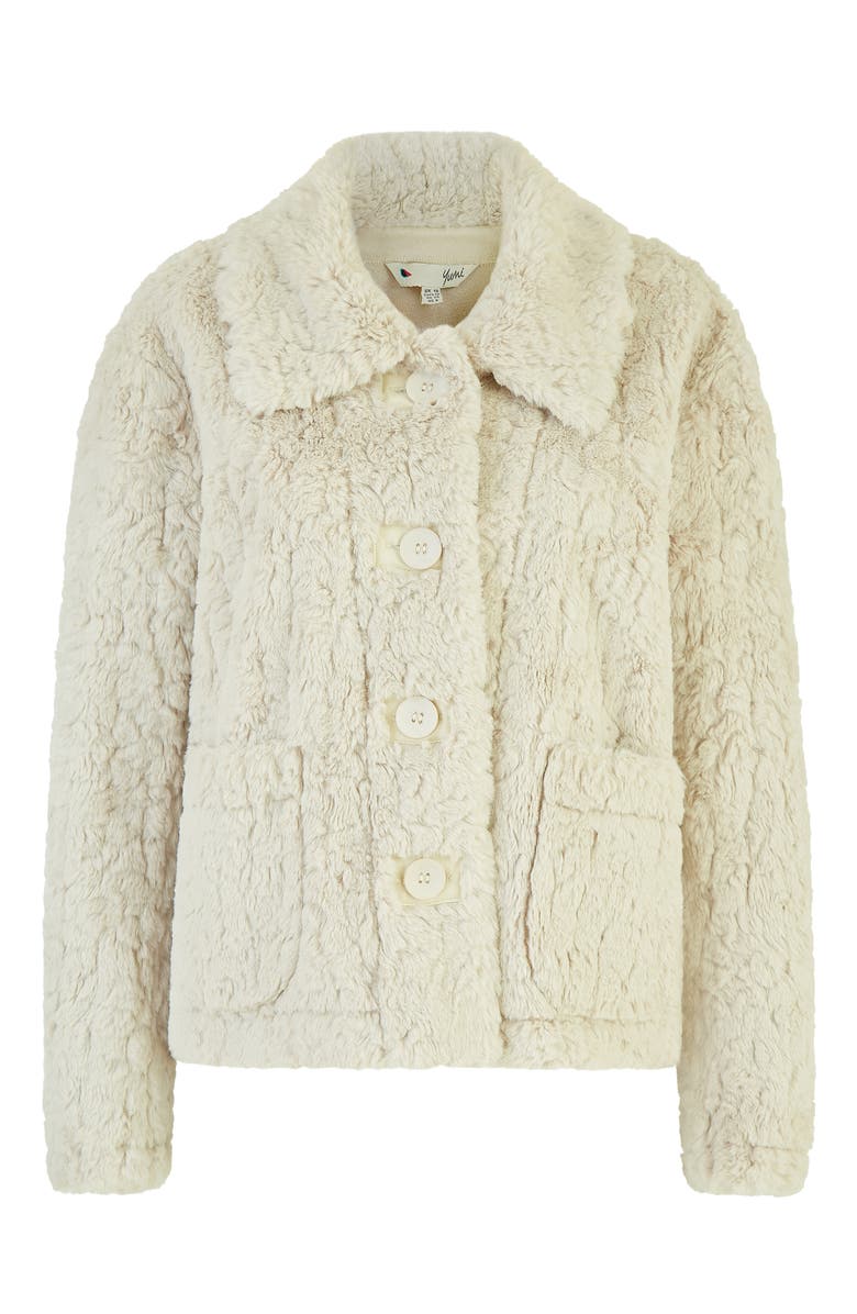 Yumi Textured Faux Fur Jacket, Alternate, color, Cream