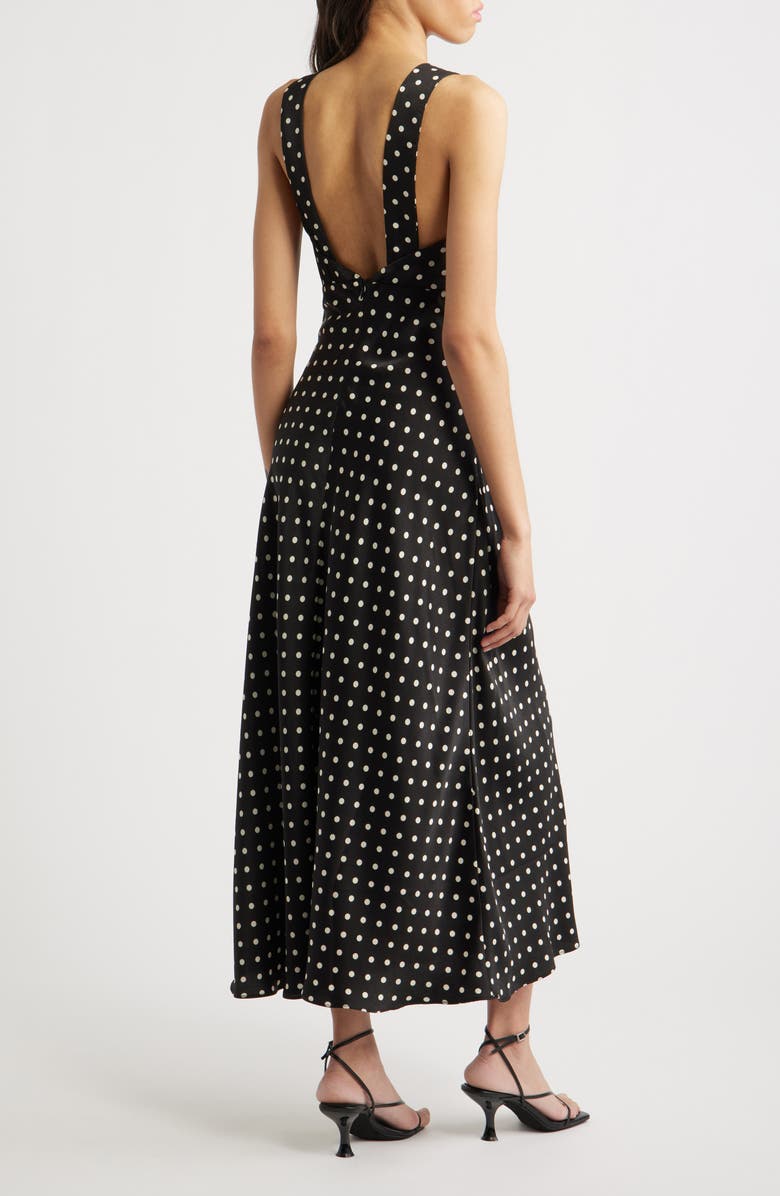 Lulus Julia Polka Dot Slipdress, Alternate, color, Black / White