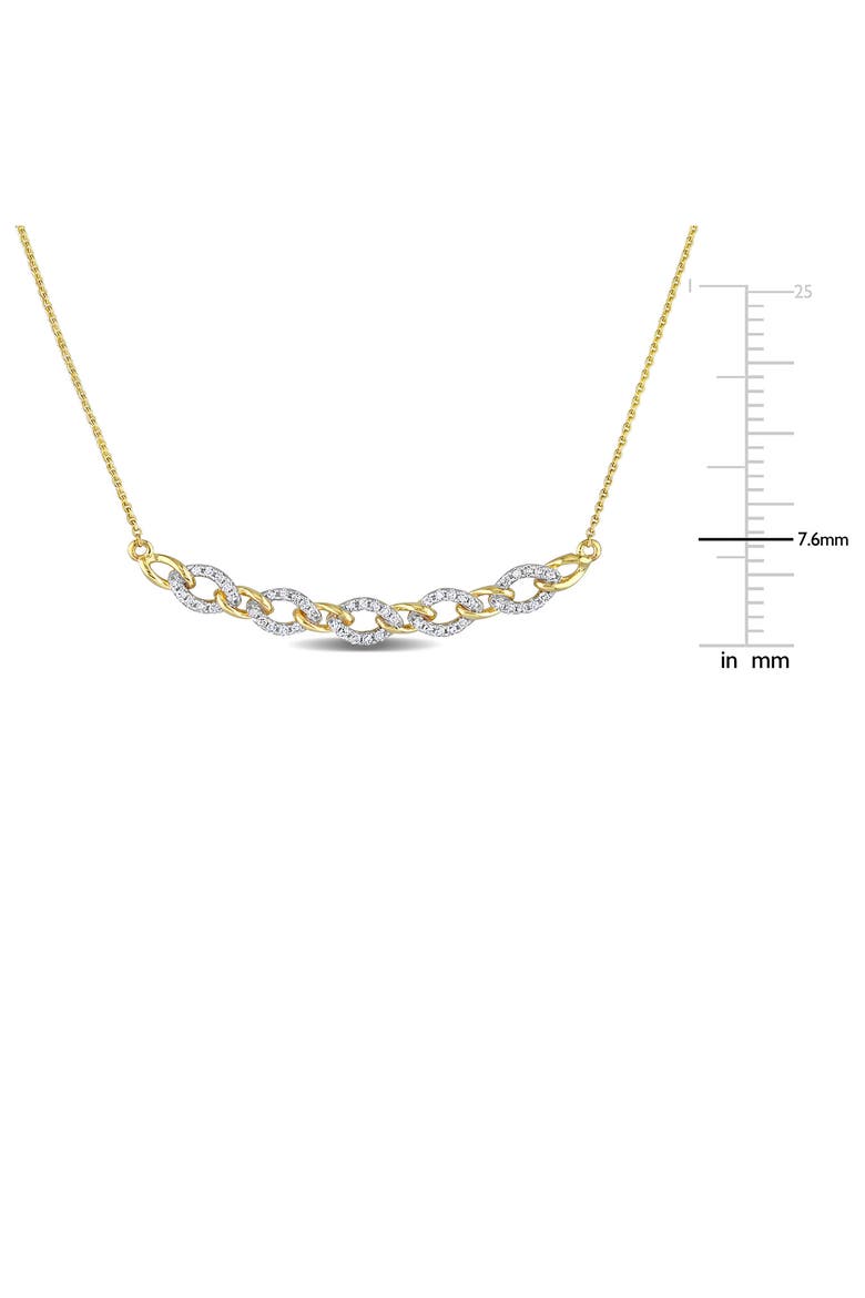 Diamond Oval Link Necklace - 0.15ct., Alternate, color, WHITE