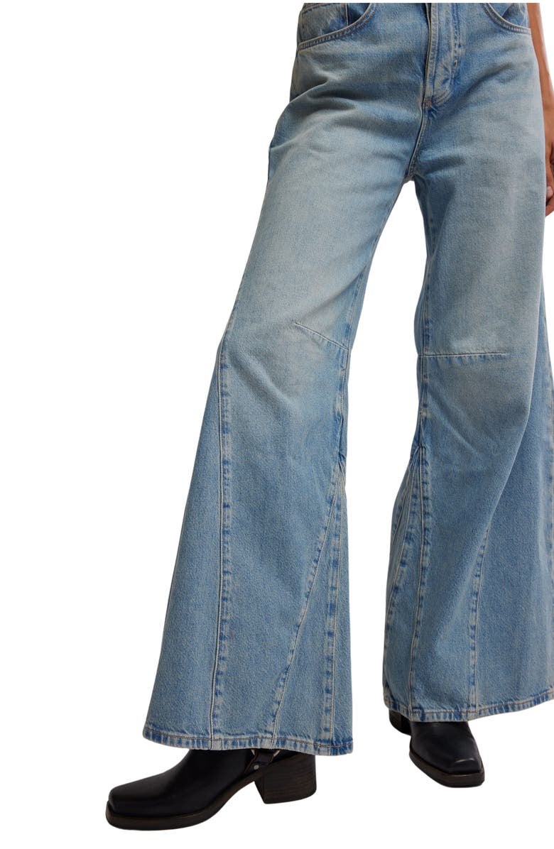 Free People Eden High Waist Slouchy Flare Jeans, Alternate, color, Fast Forward